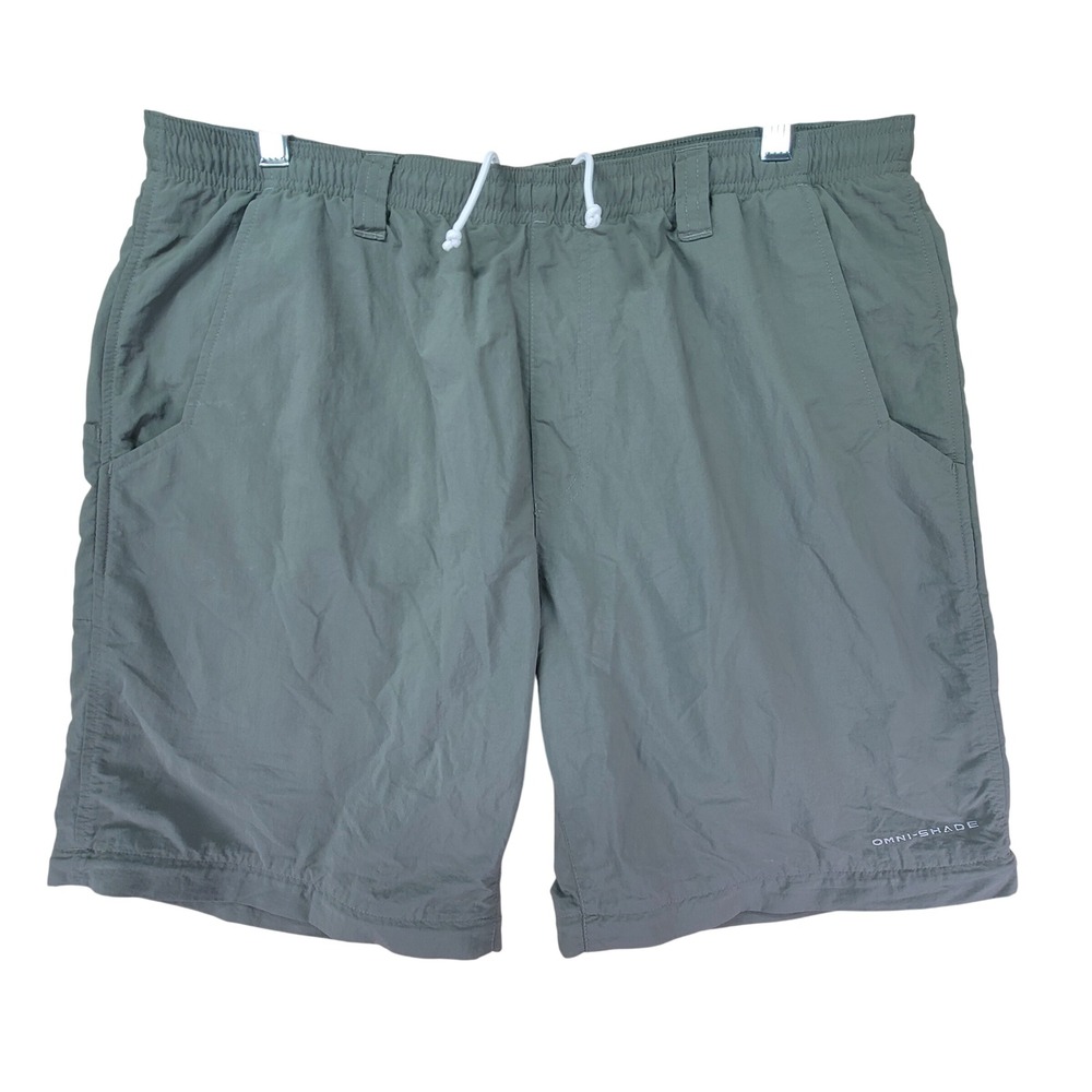Columbia PFG Shorts Mens L (36-38) Green Omni-Shade Performance Fishing Gear EUC